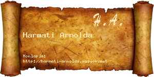 Harmati Arnolda névjegykártya